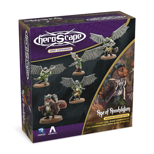 Heroscape: Rising Tide – Wing Commander Tuck Harrigan & Vorid Glidestrikers Army Expansion Premium Painted Edition 3D